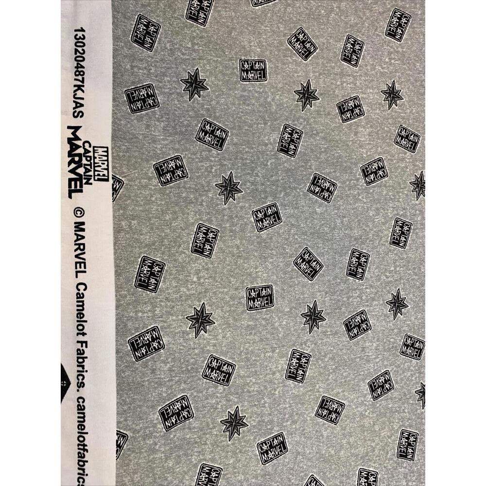 Marvel Avengers Capt Gray Logo‎ Superhero Comics Fabric 1608
